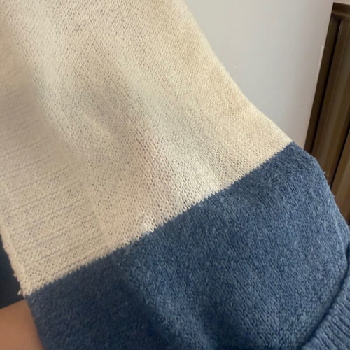 Blue and white cardigan, size M