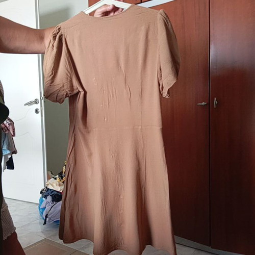 Dress with short sleeves like new, brown, Ovs Fashion, size M