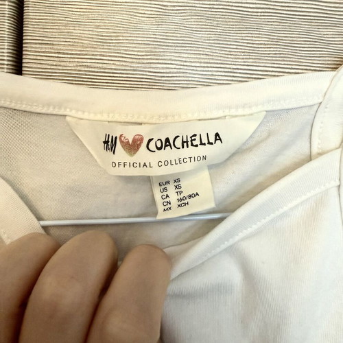 Coachella x H&M Limited White Cotton Tank Crop Top New