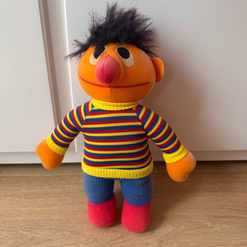 Vintage plush Ernie toy from Muppets Sesame Street, used, 12 inches