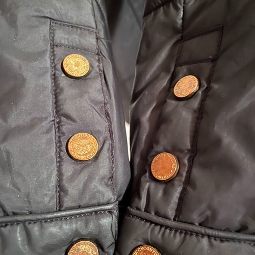 Juicy Couture black polyester coat with gold details used, size M