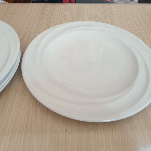 Churchill serving platters set of 5 used, 32 cm diameter, white porcelain