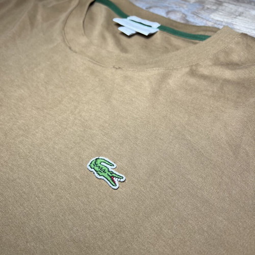 Lacoste Unisex Relaxed Fit T-Shirt Size L Used Khaki Camel