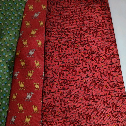 Salvatore Ferragamo men's classic ties used, pack of 5