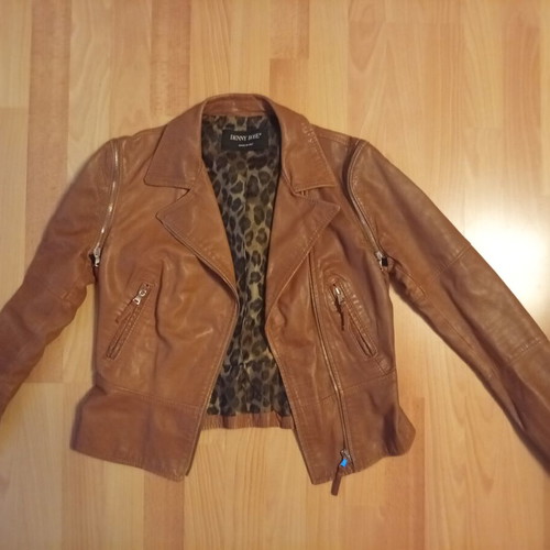 Denny Rose women's leather jacket used, size L, brown