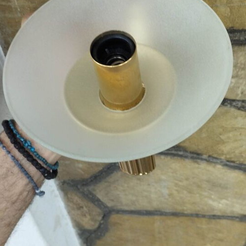 Brass gilded wall lights new, pair