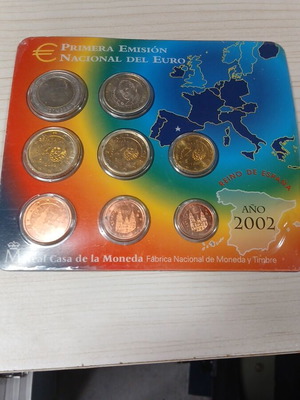 Σετ ευρω κέρματα Ισπανίας 2002 σαν καινούργιο