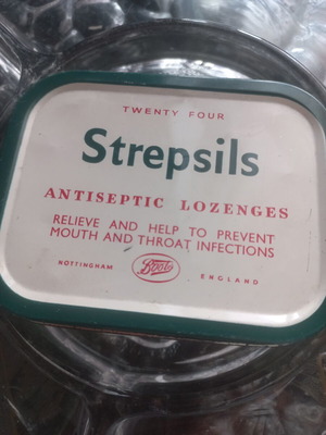 Strepsils vintage metal collectible box used from 1960s