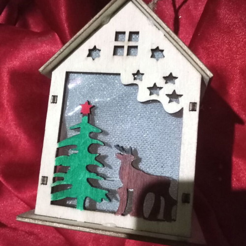 Christmas tree decoration used, small wooden souvenir