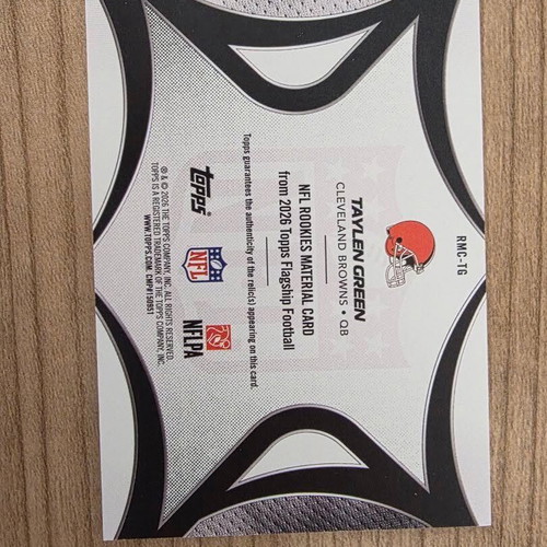 Topps 2026 Flagship Football Taylen Green Browns NFL Rookies Material card