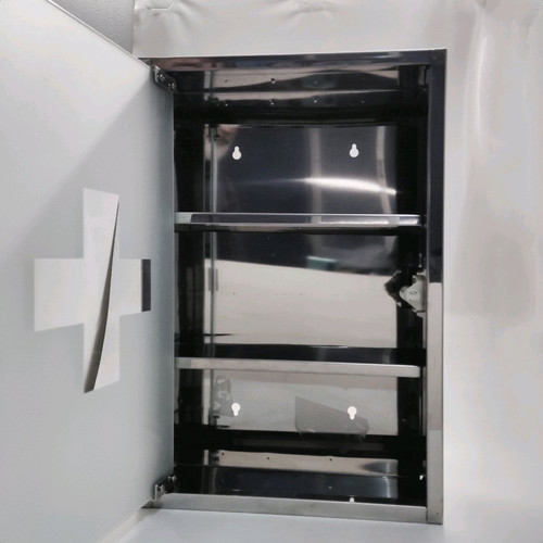 Stainless steel wall medicine cabinet new with glass door and 3 shelves