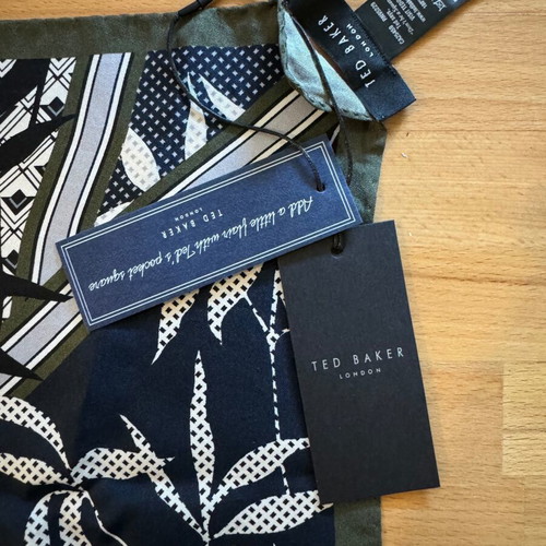Silk Pocket Square Ted Baker London Green Size 30cm x 30cm intact
