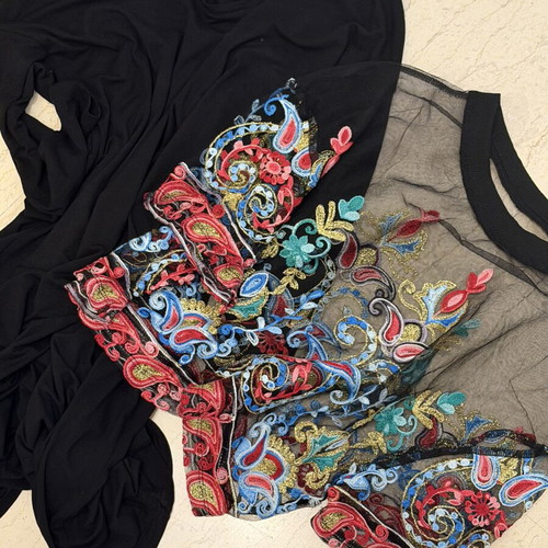 Celestino dress 2-piece set like new, black and colorful crop top