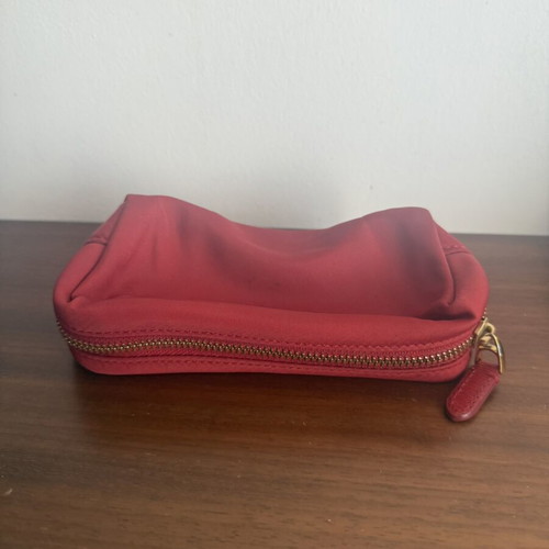 Ralph Lauren cosmetic pouch used, red with gold details