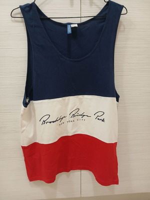 H&M Men's Sleeveless Tricolor Shirt size M like new, 100% cotton