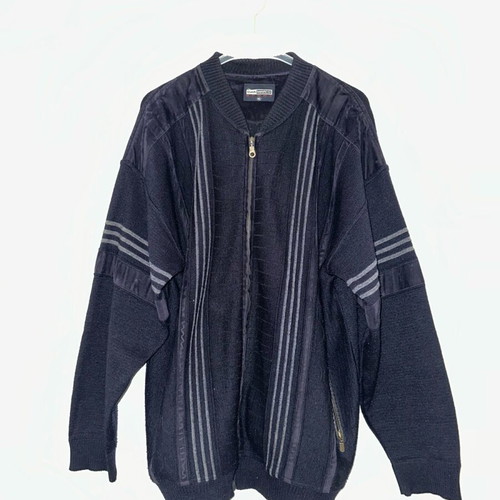 Vintage Gian Marco Sport Men's Knitted Cardigan XL Navy Blue like new
