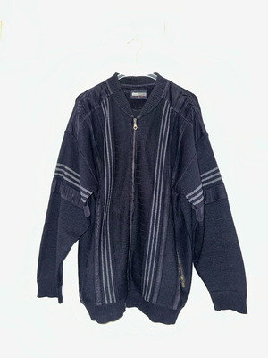 Vintage Gian Marco Sport Men's Knitted Cardigan XL Navy Blue like new