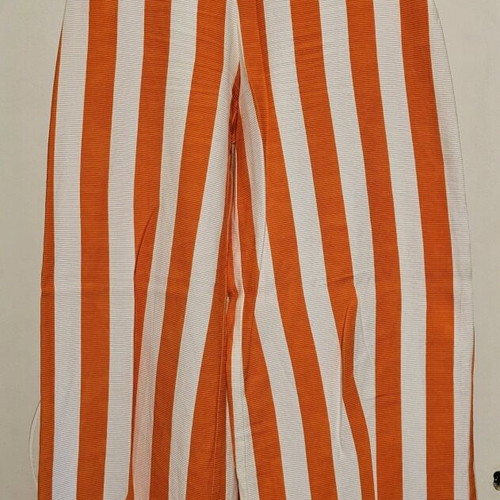 Manolo Luxury High Waist Designer Trousers like new, white and orange