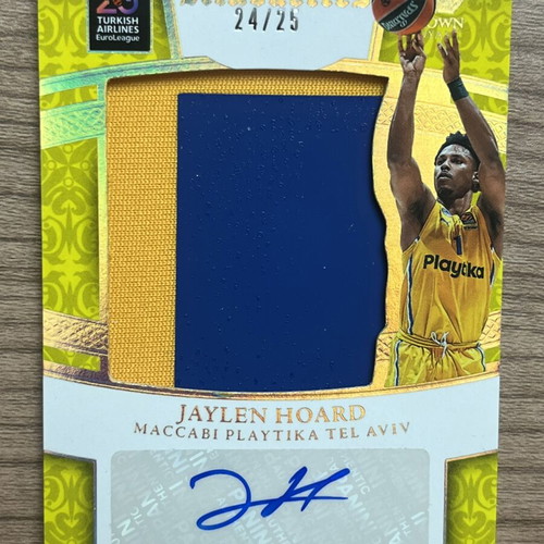 Panini Crown Royale Euroleague Basketball Silhouettes Jaylen Hoard patch autograph 2024-25 like new