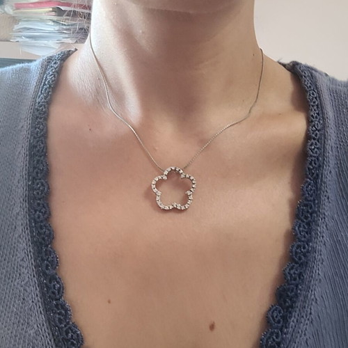 Silver necklace with chain