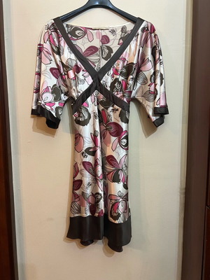 Mini floral satin dress