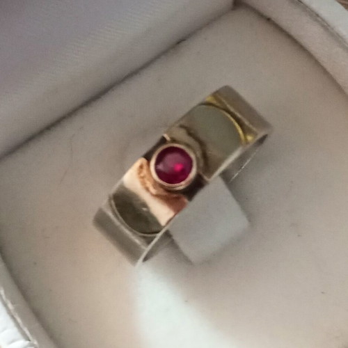 Silver-gold ring 925 585 like new, size 56