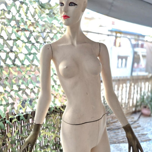 Vintage display mannequin used with metal base, 70s-80s style