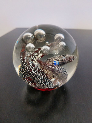 Set of three decorative glass paperweights