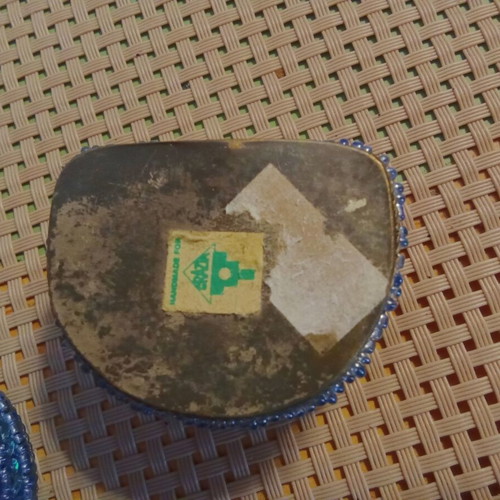 Handmade small box with beads and sequins, like new