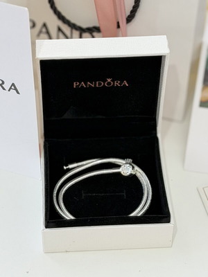 Pandora silver necklace 45 cm, authentic crown design