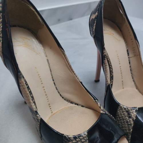 Giuseppe Zanotti γόβες 37,5, μαύρο και μπεζ δέρμα