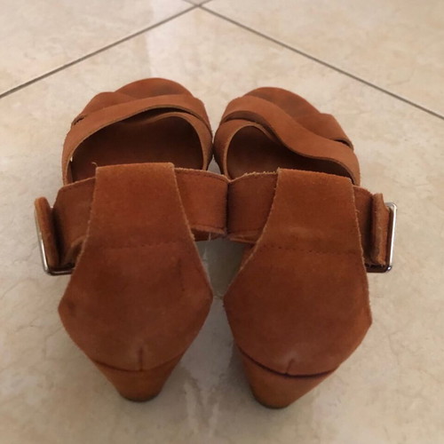 Oysho women's shoes used, size 37, terracotta platform heels