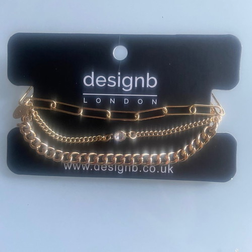 Three gold plated bracelets Design Letters used
