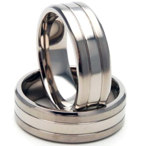 Pair of stainless steel rings new
