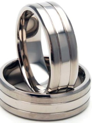 Pair of stainless steel rings new