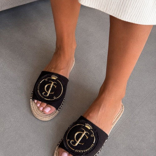 Juicy Couture espadrilles used, black with gold logo, size 38