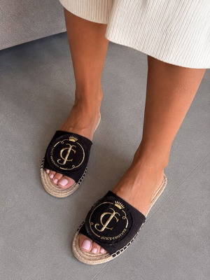 Juicy Couture espadrilles used, black with gold logo, size 38