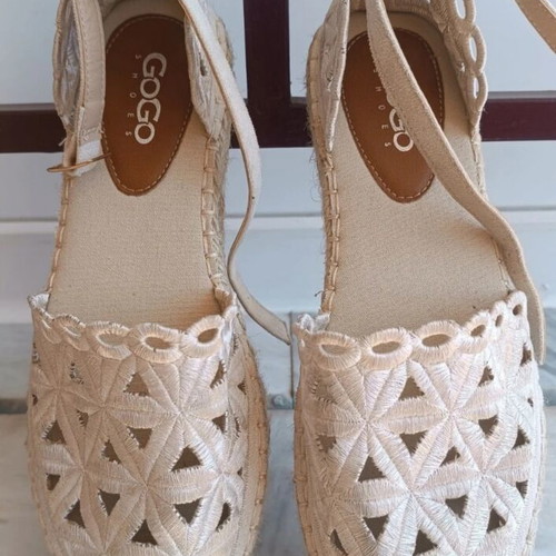 GoGo Shoes women's summer shoes with perforated design, like new, beige, size 39