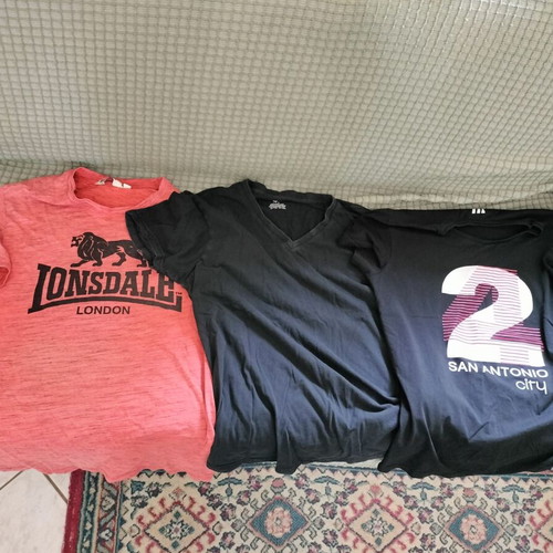 Men's t-shirts used, pack of 13, sizes S, M, L, multicolor