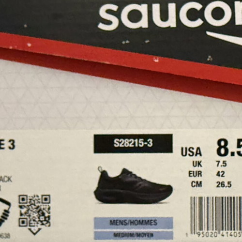 Saucony Surge 3 athletic shoes size 42 like new, black