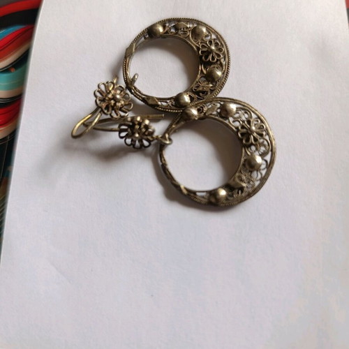 Antique silver earrings used