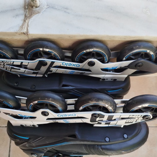 Oxelo Fit 5 Inline Skates for Men like new, black and blue
