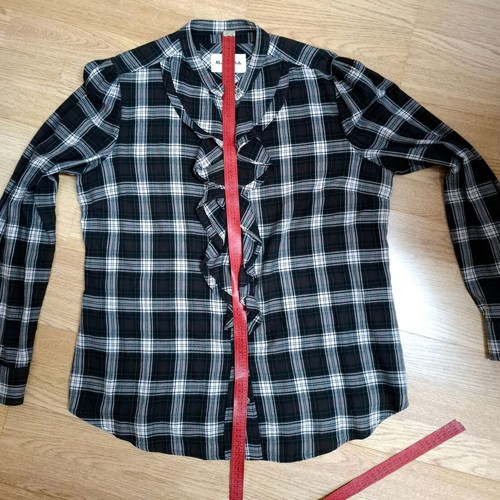Massimo Dutti plaid shirt like new, gray and brown, size 46