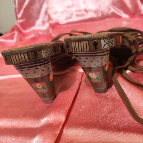 Women's hand-painted suede sandals size 39, used