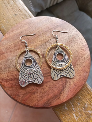 Modern earrings new, hanging, metal alloy