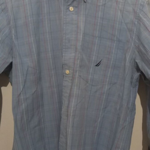 Nautica shirt used, size M, blue, collar wear only