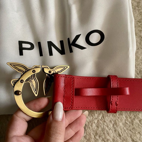 Pinko leather belt like new, 80cm, red