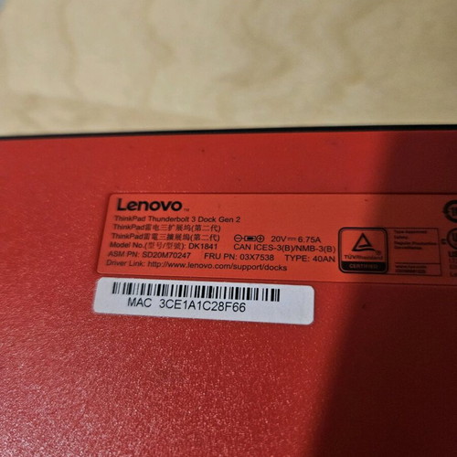 Lenovo ThinkPad Thunderbolt 3 Dock Gen 2 like new (Model No. DK1841)