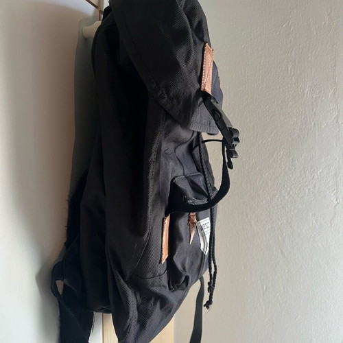 Wesc backpack black with leather details like new