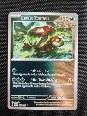 Brute Bonnet Pokemon TCG card like new